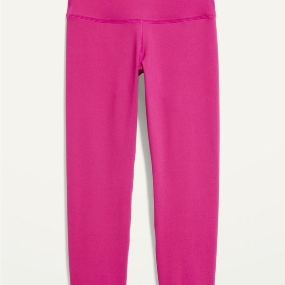 High-Waisted PowerPress Crop Leggings hot pink Large Petite - Picture 7 of 7